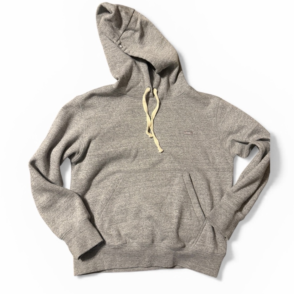 Figs Women's Heather Gray Hoodie with Cream Drawstrings